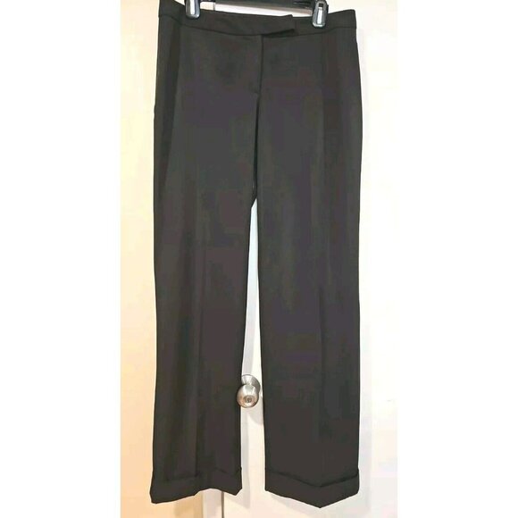 BEBE Women's sz 12 Black Wide Leg 32in Slacks Dress Pants Office Career Business - Picture 1 of 10